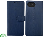 Boek Case Leer Wallet Case Donkerblauwe iPhone 16E