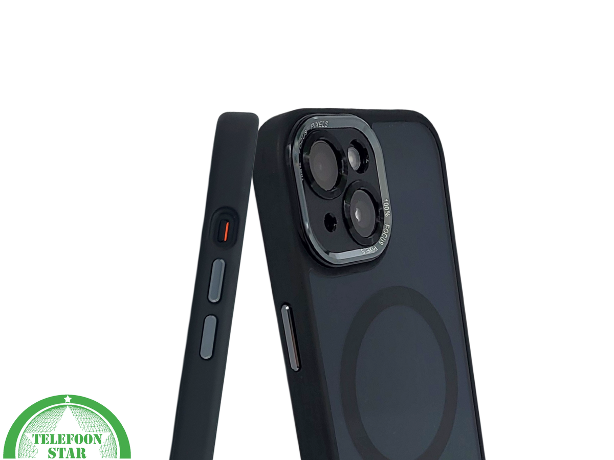 iPhone 15 Plus MagSafe Hoesje Zwart Transparant &ndash; Slank, Stijlvol en MagSafe-ready