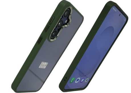 Hoesje voor Samsung Galaxy S26 Plus Transparant met Groene Randen