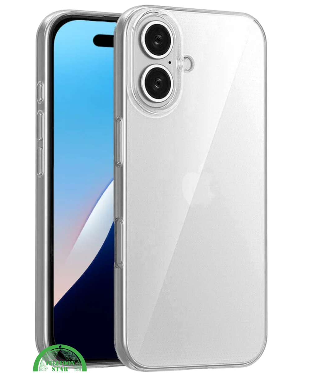 Perfecte pasvorm voor iPhone 16 &ndash; Silicone, Flexibel, Helder &amp; Extra Sterk, transparant en Extra bescherming voor camera en scherm | Telefoonstar