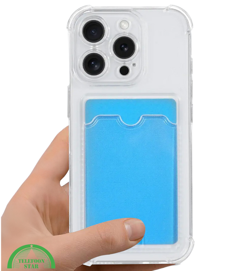 Hoesje voor iPhone 13 Pro Max Transparant met Kaartvak, Shockproof, Sterk &amp; Silicone