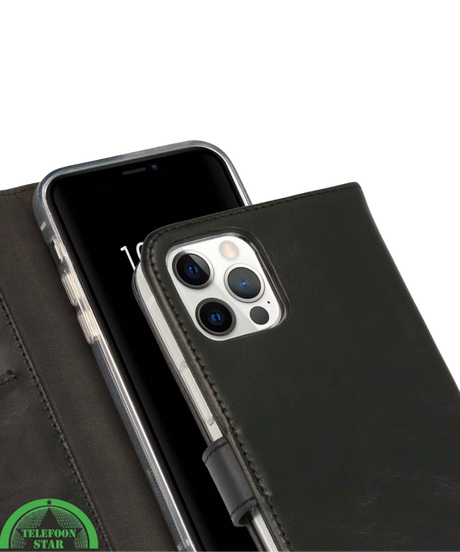 Bookcase Hoesje voor iPhone 12 Pro Zwart Luxe, Veilig &amp; Praktisch