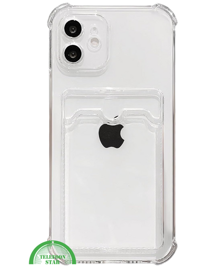 Transparant Hoesje met Kaarthouder voor iPhone 12 Mini – Handig, Slank & Shockproof