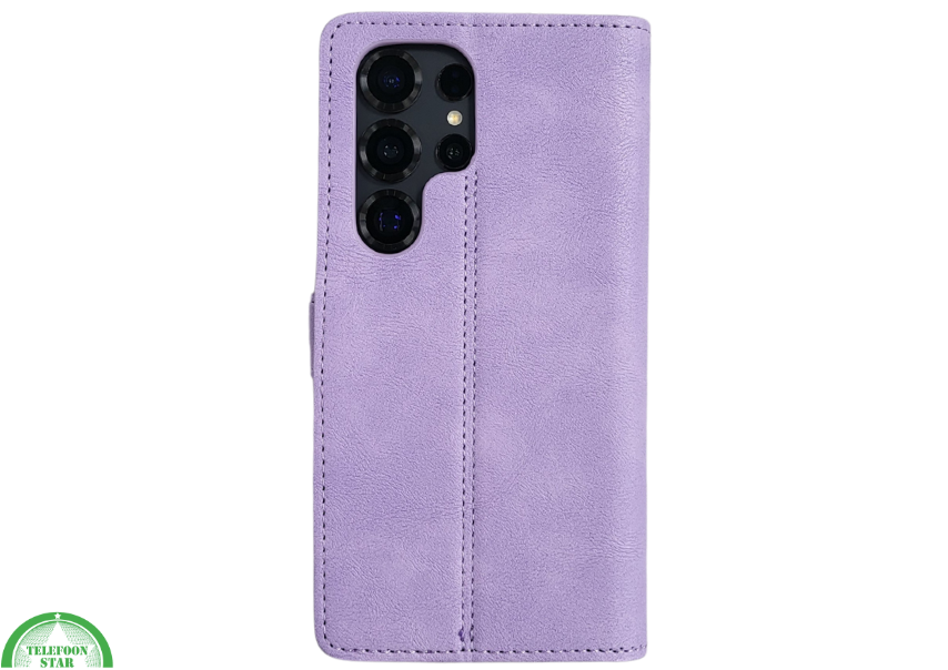 Hoesje voor Samsung S26 Ultra paars Boek Leer Stijlvolle en Beschermende Wallet lather