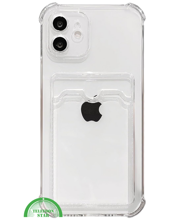 Transparant Hoesje voor iPhone 12 met Kaarthouder Handig, Slank &amp; Shockproof
