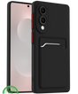 Zwart Transparant Hoesje voor Samsung S25 Edge met Kaarthouder, Praktisch, Slank & Schokbestendig