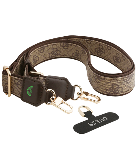 Hoesje voor iPhone 17 Pro Bruin Guess afneembare schouder- en polsband