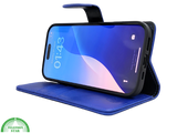 iPhone 16 Pro Max Bookcase Hoesje Blauw &ndash; Leren Look met Magnetische Sluiting