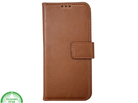 iPhone 16 Pro Insteekhoesje Klassiek Bruin &ndash; Tijdloze Leren Look met Open Bovenkant