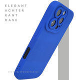 iPhone 16 Pro Max Blauw Hoesje Mat Design Met Verhoogde Camerabescherming