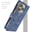 iPhone 15 Pro Jeans Look Hoesje &ndash; Stoere Bookcase met Pasjeshouder | Telefoonstar