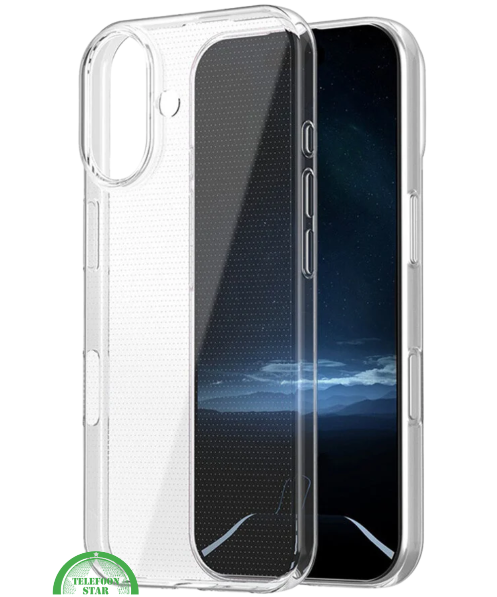 Perfecte pasvorm voor iPhone 16 &ndash; Silicone, Flexibel, Helder &amp; Extra Sterk, transparant en Extra bescherming voor camera en scherm | Telefoonstar