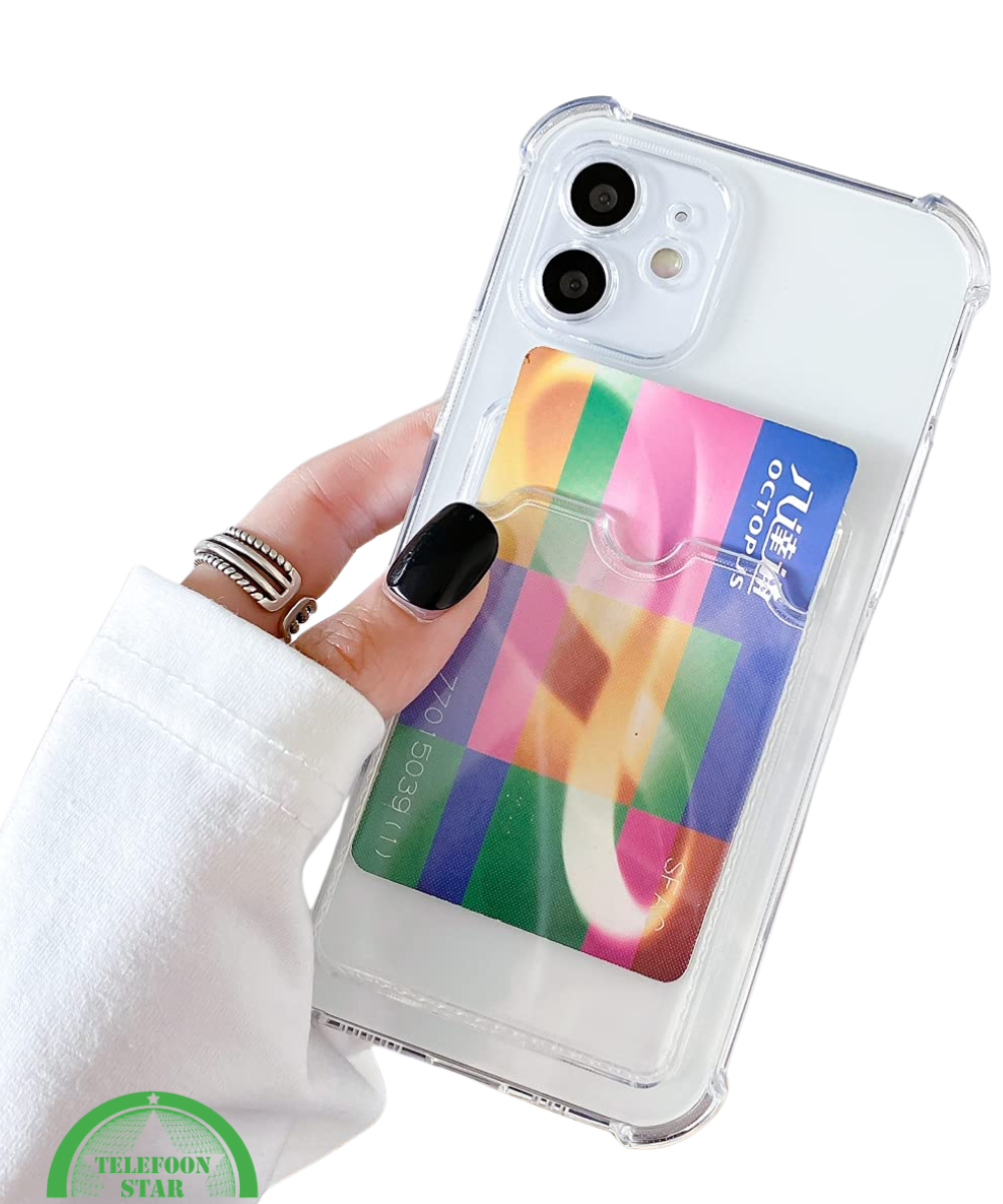 Transparant Hoesje voor iPhone 12 met Kaarthouder Handig, Slank &amp; Shockproof