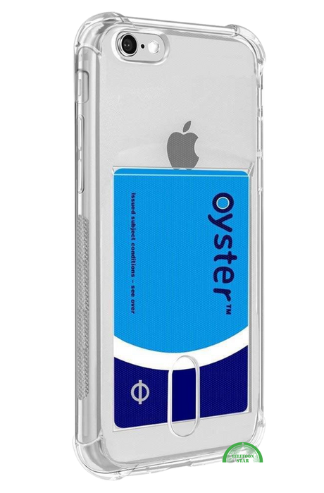 Bumper Hoesje iPhone SE met Kaartvak &ndash; Helder, Sterk &amp; Functioneel