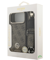 Hoesje voor iPhone 17 Pro Max Bruin Guess afneembare schouder- en polsband