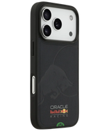 Hoesje voor iPhone 17 Pro Zwart met Sportieve carbon look achterkant