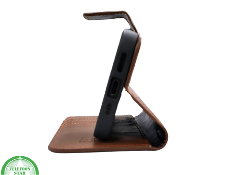 iPhone 16 Pro Insteekhoesje Bruin &ndash; Leren Look &amp; Stijlvolle Bescherming