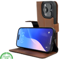 iPhone 16 Pro Insteekhoesje Bruin &ndash; Leren Look &amp; Stijlvolle Bescherming