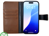 iPhone 16 Pro Max Insteekhoesje Bruin &ndash; Leren Look &amp; Stijlvolle Bescherming