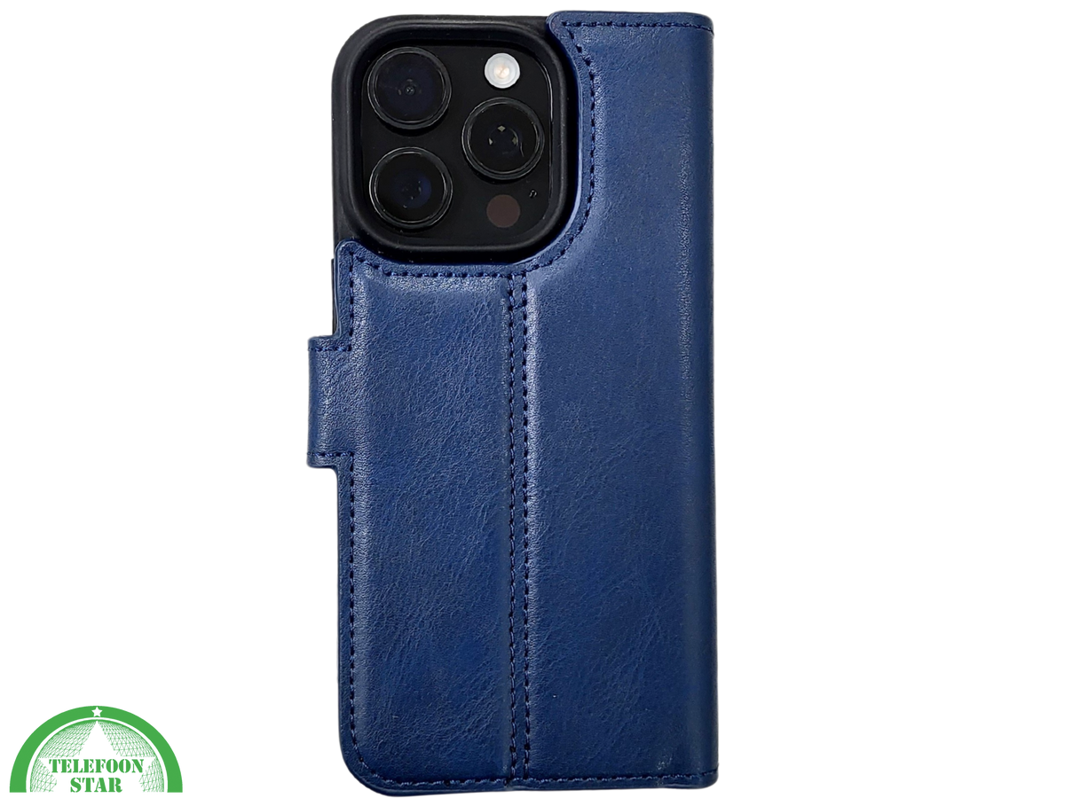 iPhone 16 Pro Insteekhoesje Lichtbruin &ndash; Stijlvolle Leren Look met Open Bovenkant