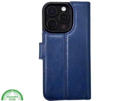 iPhone 16 Pro Insteekhoesje Lichtbruin &ndash; Stijlvolle Leren Look met Open Bovenkant