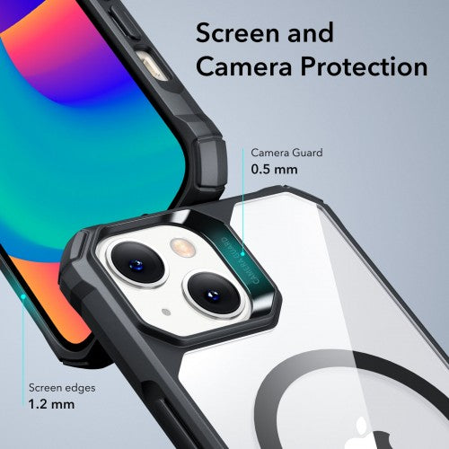 iPhone 14 Armor HaloLock hoesje zwart doorzichtig