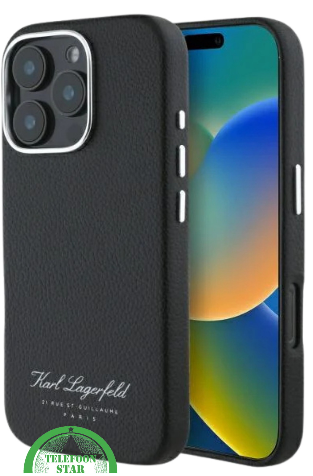 iPhone 16 Pro Leren Hoesje &ndash; Zwart | Luxe Bescherming met Tijdloos Design