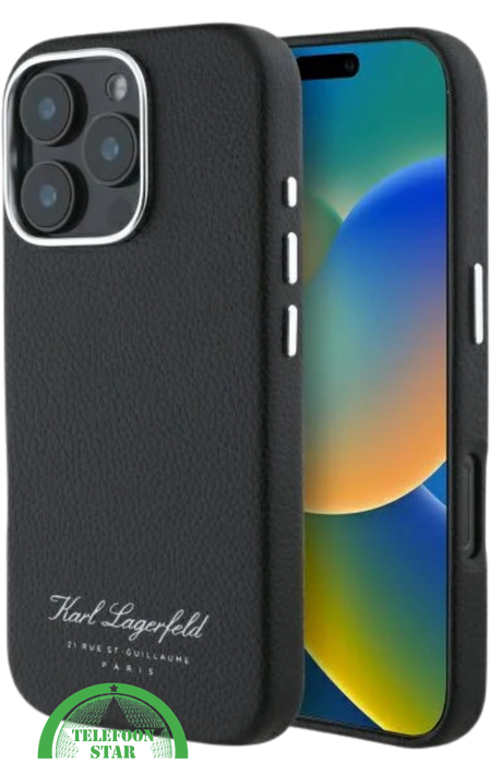 iPhone 16 Pro Leren Hoesje &ndash; Zwart | Luxe Bescherming met Tijdloos Design