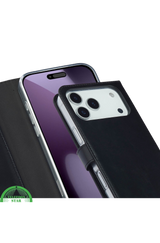Zwarte bookcase Hoesje voor iPhone 17 Pro &ndash; Veilig &amp; Praktisch en Kaartvakken | Telefoonstar