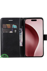 Bookcase Hoesje voor iPhone 16 Pro - Zwart Magnetische sluiting voor veilige bescherming | Telefoonstar