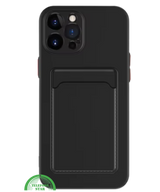 Zwart Hoesje voor iPhone 14 Pro Transparant met Kaartvak, Shockproof, Sterk &amp; Silicone