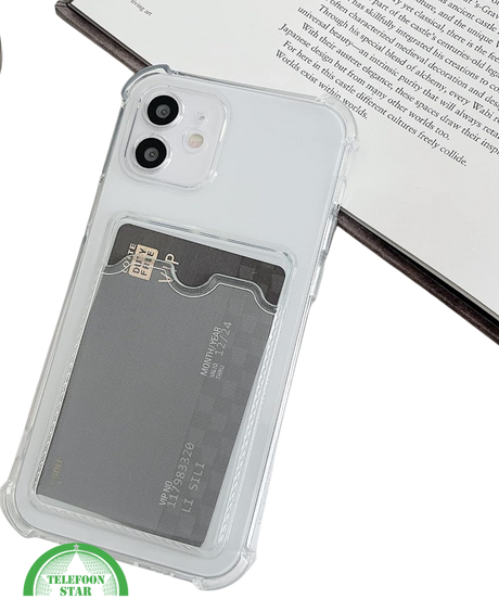 Transparant Hoesje voor iPhone 12 met Kaarthouder Handig, Slank &amp; Shockproof