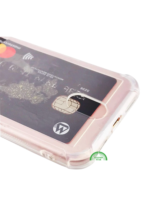 Bumper Hoesje iPhone SE 2022 met Kaartvak &ndash; Helder, Sterk &amp; Functioneel