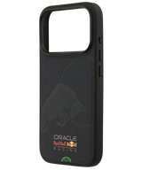 Hoesje voor iPhone 17 Pro Zwart met Sportieve carbon look achterkant