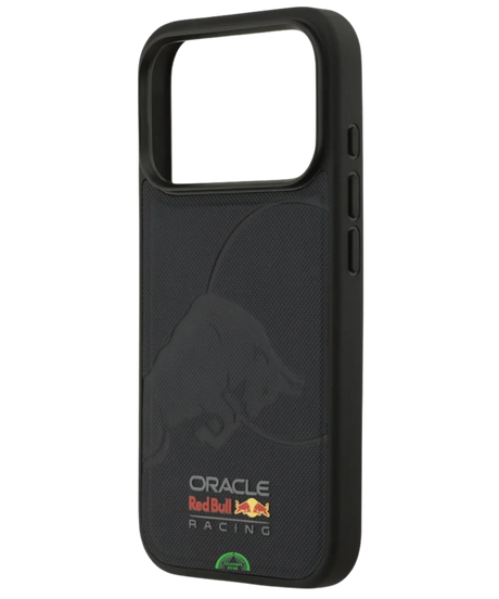 Hoesje voor iPhone 17 Pro Zwart met Sportieve carbon look achterkant