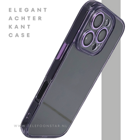 iPhone 16 Pro Paars Hoesje Transparante Achterkant Elegante Bescherming
