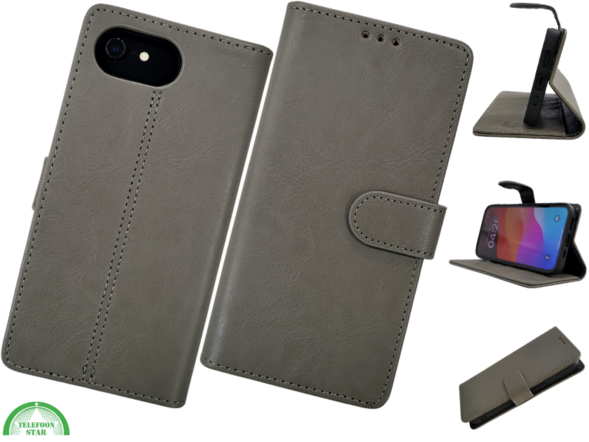 Boek case Grijs cover iPhone 16E 2025
