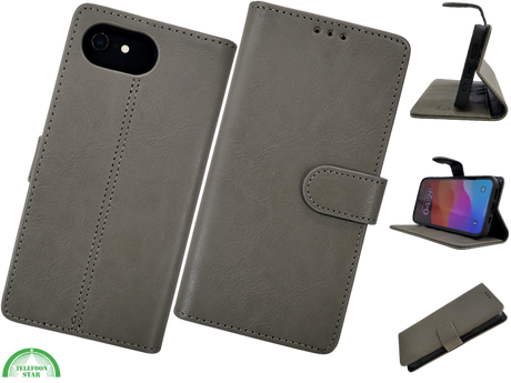 Boek case Grijs cover iPhone 16E 2025