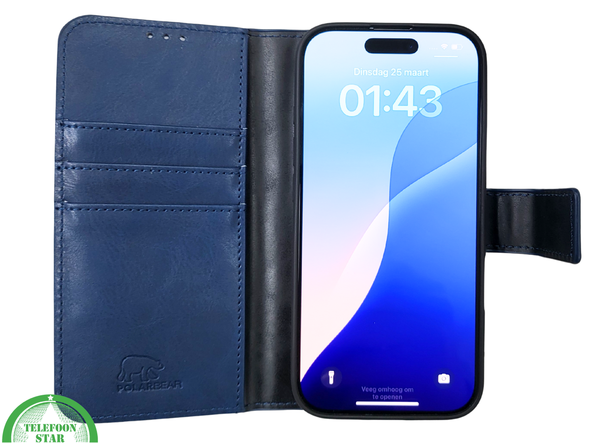 iPhone 17 Bookcase Donkerblauw &ndash; Stijlvol Leer