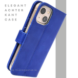 Blauw Bookcase Hoesje iPhone 13 EN 14 Wallet Case met Magneetsluiting Telefoonstar