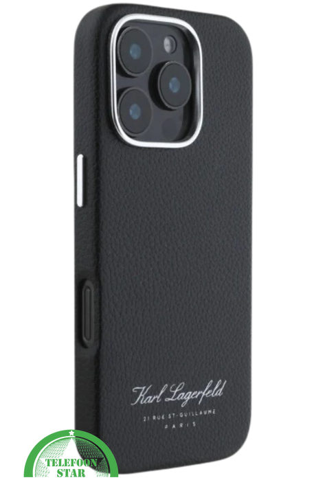 iPhone 16 Pro Leren Hoesje &ndash; Zwart | Luxe Bescherming met Tijdloos Design