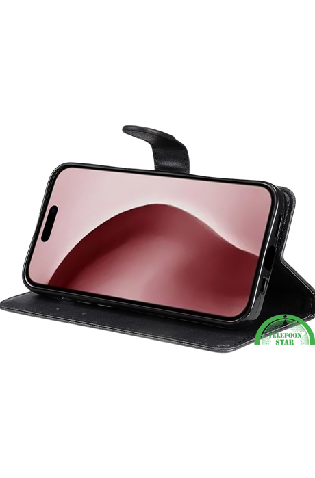 Bookcase Hoesje voor iPhone 16 Pro - Zwart Magnetische sluiting voor veilige bescherming | Telefoonstar
