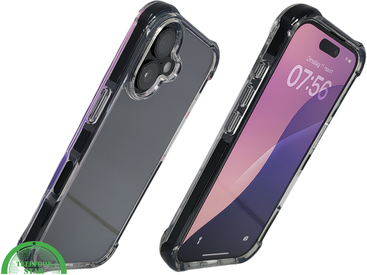 hoesje doorzichtig zwarte randen silicone draadloos oplaad voor iPhone 17