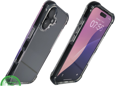 hoesje doorzichtig zwarte randen silicone draadloos oplaad voor iPhone 17