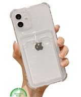 Transparant Hoesje voor iPhone 12 met Kaarthouder Handig, Slank &amp; Shockproof