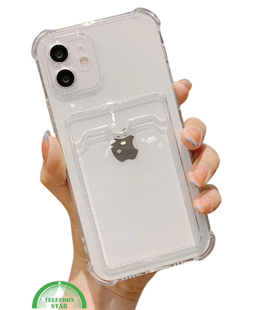 Transparant Hoesje voor iPhone 11 met Kaarthouder Handig, Slank &amp; Shockproof