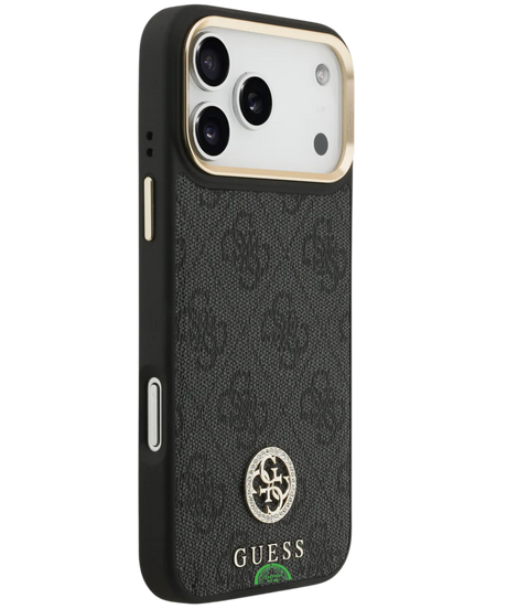 Hoesje voor iPhone 17 Pro Max Zwart Guess afneembare schouder- en polsband