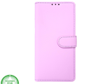 iPhone 16 Pro Bookcase Hoesje Lichtroze &ndash; Elegante Leren Look met Magnetische Sluiting