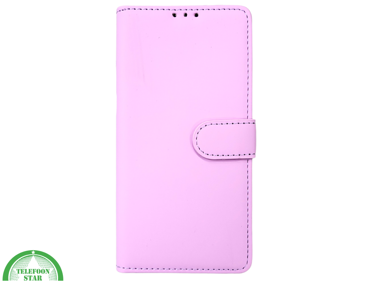 iPhone 16 Pro max Bookcase Hoesje Lichtroze &ndash; Elegante Leren Look met Magnetische Sluiting