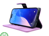 iPhone 16 Pro max Bookcase Hoesje Lichtroze &ndash; Elegante Leren Look met Magnetische Sluiting